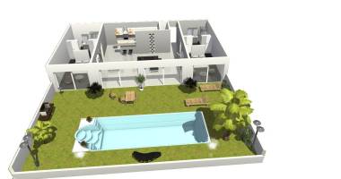villa moderne dans quartier residentiel